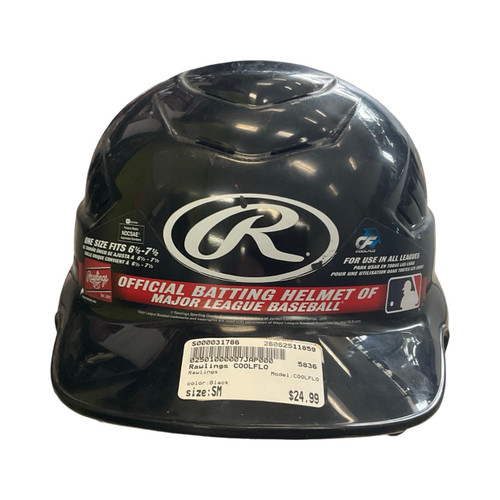 Vist Large View of Product Image Which is Used, Rawlings, COOLFLO, Batting Helmet, No Mask, Black, SM