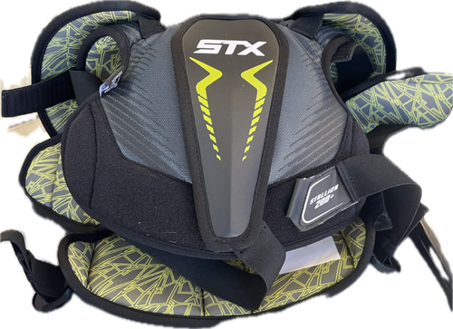 Vist Large View of Product Image Which is Used STX STALLION 200+ Lacrosse Shoulder Pads Black MD