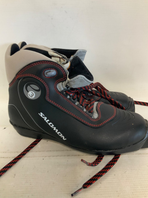 Vist Large View of Product Image Which is Used Salomon E3 Womens SNS XC Ski Boots Black M 07-07.5 / W 08-08.5