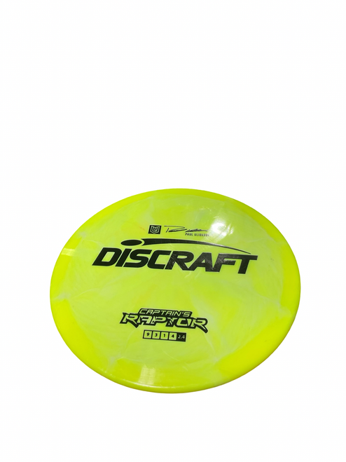 Vist Large View of Product Image Which is Used Discraft CAPTAINS RAPTOR DRIVER Disc Golf Driver Yellow