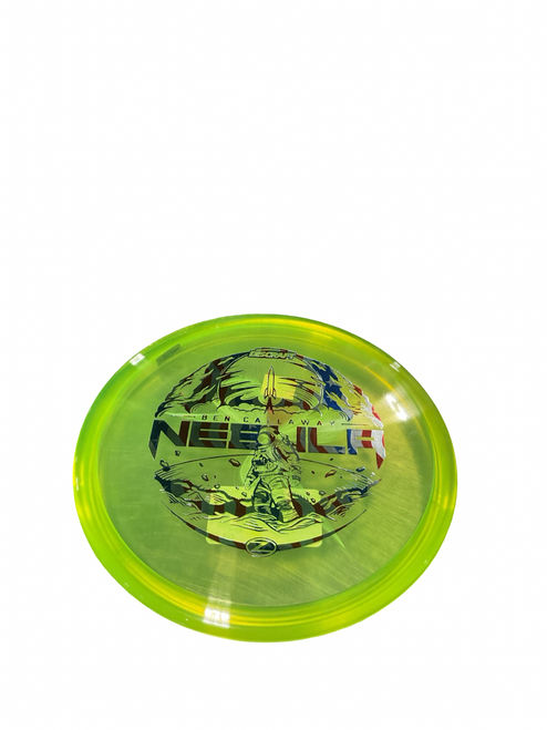 Vist Large View of Product Image Which is Used Discraft NEBULA Disc Golf Mid Range Neon Green