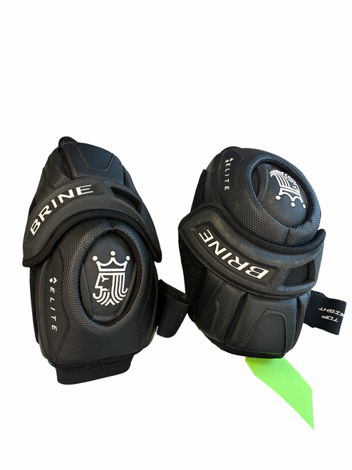 Vist Large View of Product Image Which is Used Brine ELITE ARM PADS Lacrosse Arm Pads/Guards Black MD