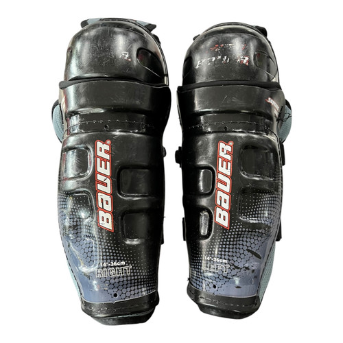 Vist Large View of Product Image Which is Used Bauer SUPREME 3000 Senior Shin Guards Black 14"