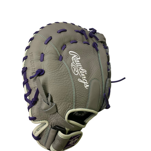 Vist Large View of Product Image Which is Used Rawlings HFBMGP HIGHLIGHT BB/SB First Base RH Throw Grey 13"