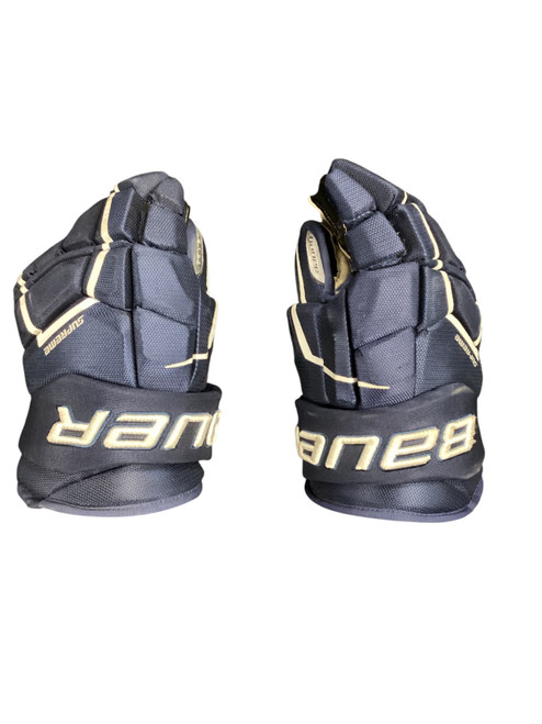 Vist Large View of Product Image Which is Used Bauer SUPREME 3S PRO Senior Gloves Navy Blue 14"