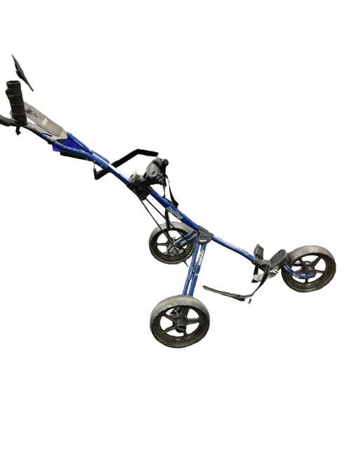 Vist Large View of Product Image Which is Used Bag Boy SIDEKICK 3 WHEEL PUSH CART Golf Cart Royal Blue 3 Wheel