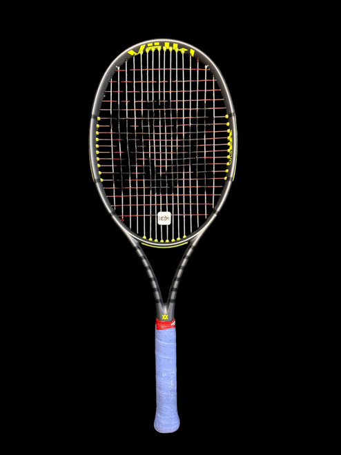 Vist Large View of Product Image Which is Used Volkl V1 EVO Adult Tennis Racquet Black 4 3/8"