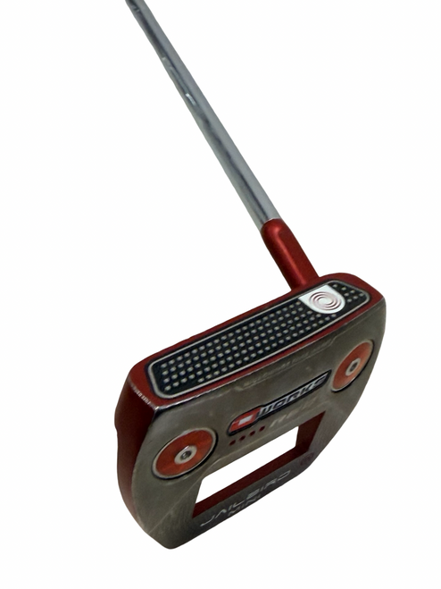 Vist Large View of Product Image Which is Used Odyssey O WORKS RED JAILBIRD MINI Golf Putter RH 33.75"