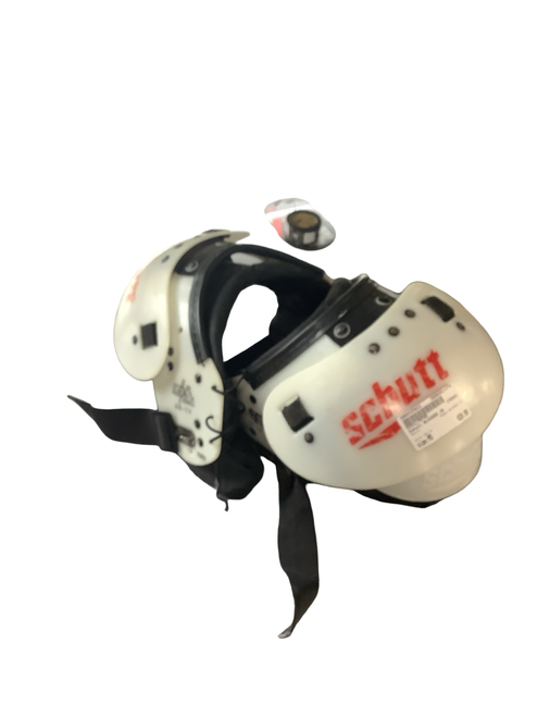 Vist Large View of Product Image Which is Used Schutt BLOCKER JR FB Shoulder Pads White MD