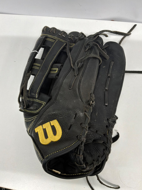 Vist Large View of Product Image Which is Used Wilson A950 BB/SB Glove RH Throw Black 14"