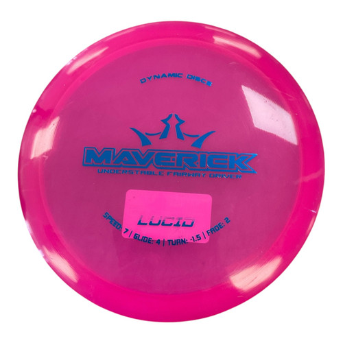 Vist Large View of Product Image Which is Used Dynamic Discs LUCID MAVERICK Disc Golf Driver Neon Pink 174g