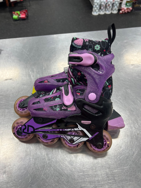 Vist Large View of Product Image Which is Used RollerDerby ADJUSTABLE 12-2 Junior Rec Fitness Skates Purple Adjustable