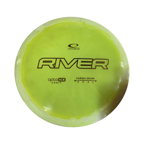 Vist Large View of Product Image Which is Used Latitude 64 RIVER OPTO ICE ORBIT Disc Golf Driver Yellow