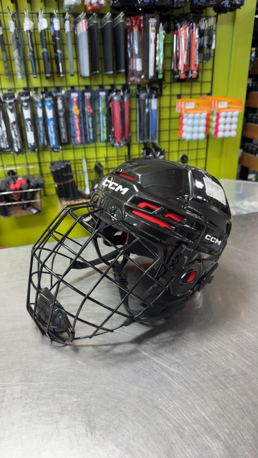 Vist Large View of Product Image Which is Used CCM TACKS 70 LG Helmet Cage Combo Black LG