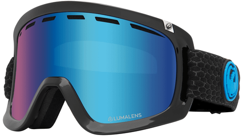 Vist Large View of Product Image Which is DRAGON D1 OTG SPLIT LUMALENS BLUE ION W/ BONUS LENS Ski Goggles