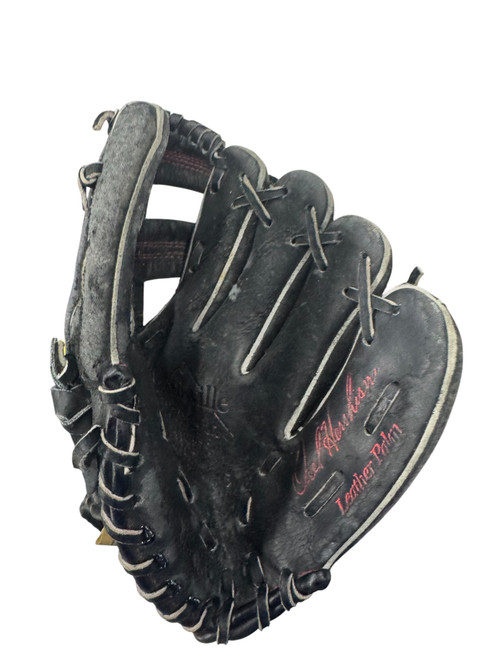 Vist Large View of Product Image Which is Used Louisville Slugger LEATHER PALM BB/SB Glove LH Throw Black 12"