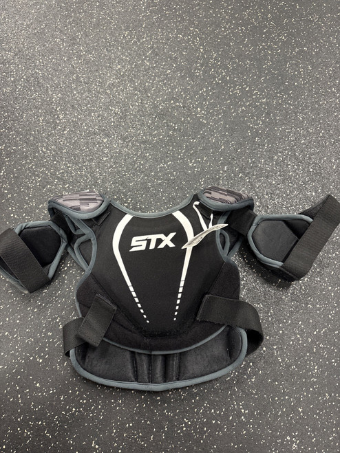 Vist Large View of Product Image Which is Used STX STALLION 75 NOCSAE Lacrosse Shoulder Pads Black SM