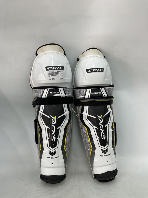 Vist Large View of Product Image Which is Used CCM TACKS 4052 Senior Shin Guards White 16"