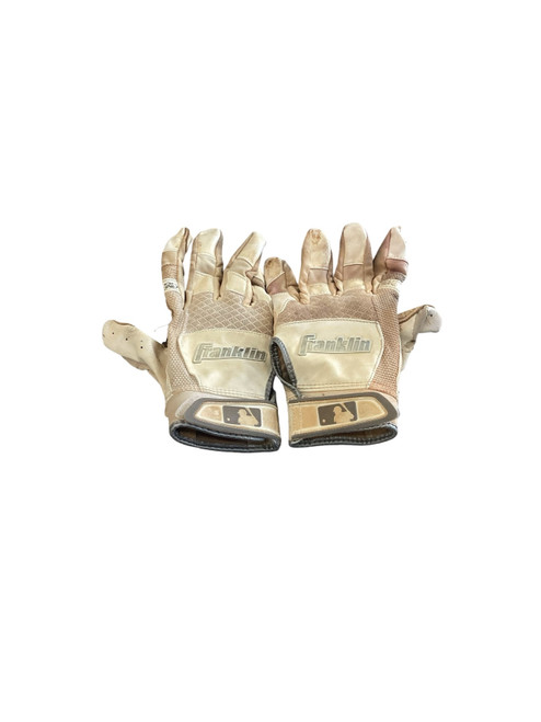 Vist Large View of Product Image Which is Used Franklin BB/SB Batting Gloves White MD