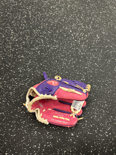 Vist Large View of Product Image Which is Used Rawlings HIGHLIGHT SERIES BB/SB Glove RH Throw Pink 10"