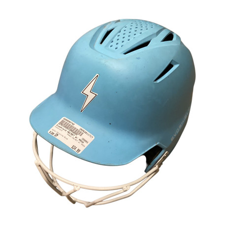 Vist Large View of Product Image Which is Used Evoshield HELMET W/ MASK Batting Helmet w/Mask Carolina Blue SM