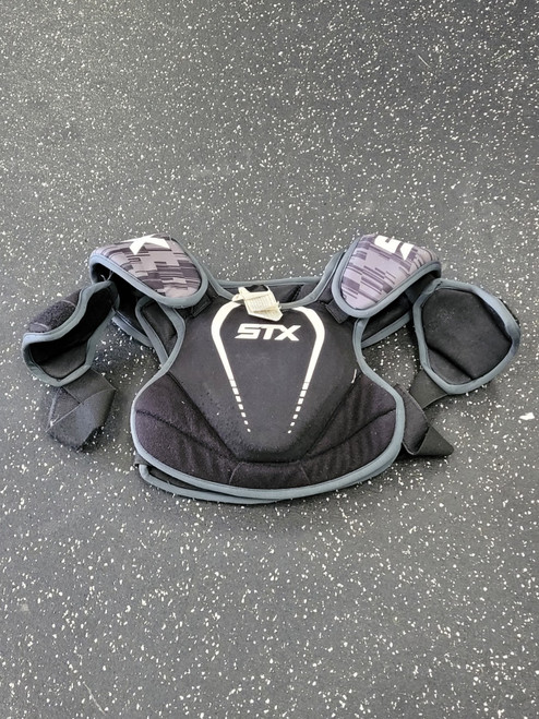 Vist Large View of Product Image Which is Used STX STALLION 75 Lacrosse Shoulder Pads Black SM