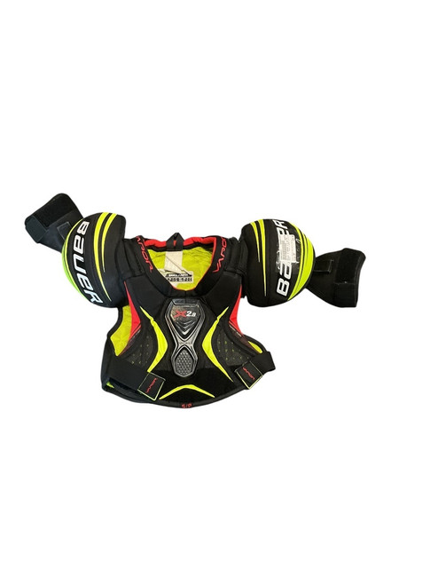 Vist Large View of Product Image Which is Used Bauer X VAPOR 2.9 JR SP Junior Shoulder Pads Black And Optic Yellow SM