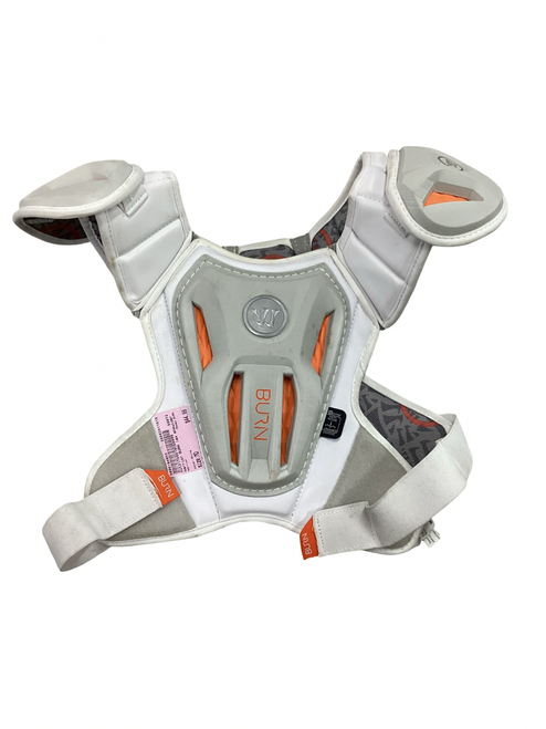 Vist Large View of Product Image Which is Used Warrior BURN Lacrosse Shoulder Pads White MD