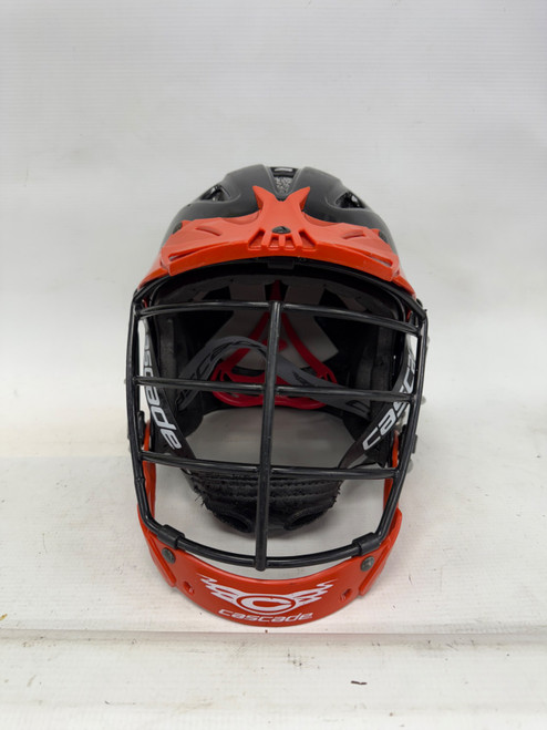 Vist Large View of Product Image Which is Used Cascade CLH2 Lacrosse Helmet Black And Orange One Size