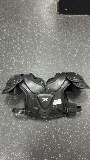 Vist Large View of Product Image Which is Used Xenith FLYTE YTH FB Shoulder Pads Black LG