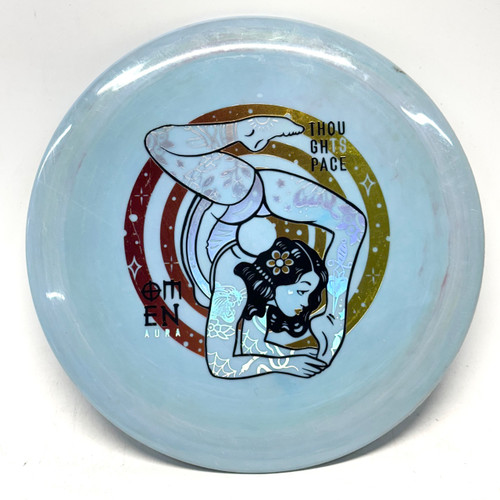 Vist Large View of Product Image Which is Used Thought Space Athletics AURA OMEN Disc Golf Driver Carolina Blue 174g