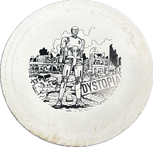 Vist Large View of Product Image Which is Used DYSTOPIA Disc Golf Mid Range White