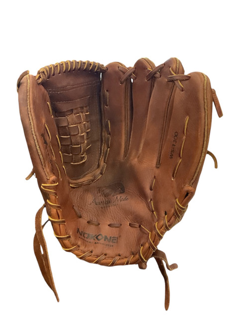 Vist Large View of Product Image Which is Used Nokona WS-1300 BB/SB Glove RH Throw Brown 13"