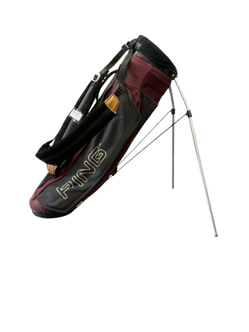Vist Large View of Product Image Which is Used Ping 4 CAVITY BAG STAND Mens Stand Bag Black And Wine Red