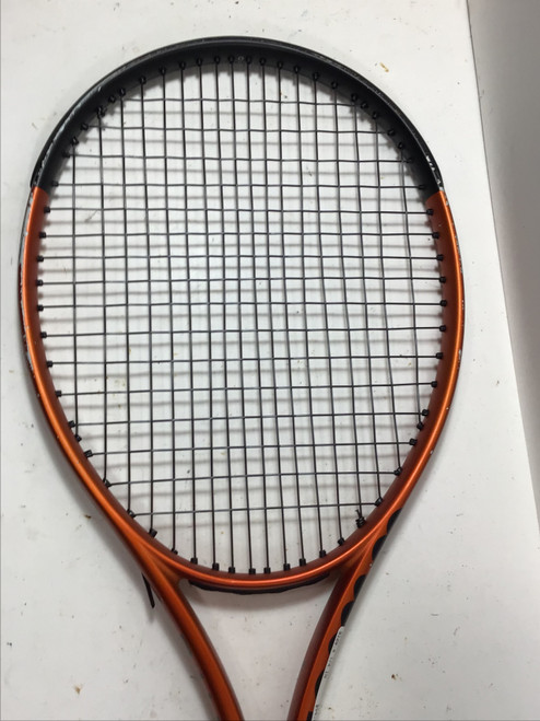 Vist Large View of Product Image Which is Used Wilson 100 BURN ULS V5 Adult Tennis Racquet Orange 4 1/4"