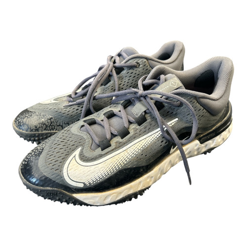 Vist Large View of Product Image Which is Used Nike ALPHA TURF SHOES BB/SB Cleats Grey Senior 11.5