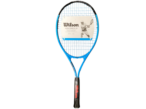 Vist Large View of Product Image Which is Used Wilson ULTRA POWER XL 112 Adult Tennis Racquet Royal Blue 4 3/8"