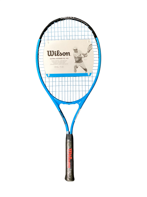 Vist Large View of Product Image Which is Used Wilson ULTRA POWER XL 112 Adult Tennis Racquet Royal Blue 4 3/8"