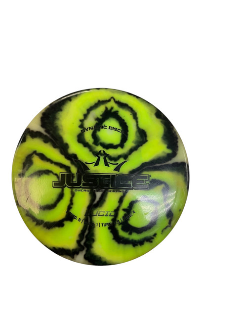 Vist Large View of Product Image Which is Used Dynamic Discs LUCID JUSTICE Disc Golf Mid Range Optic Yellow 168g