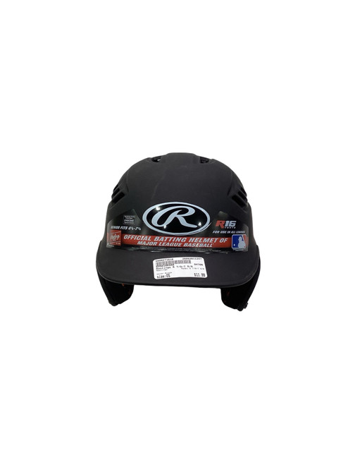 Vist Large View of Product Image Which is Used Rawlings 6 7/8-7 5/8 Batting Helmet No Mask Black One Size