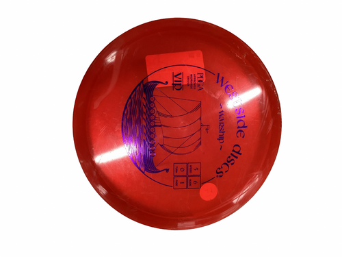 Vist Large View of Product Image Which is Used Westside WARSHIP Disc Golf Mid Range Red