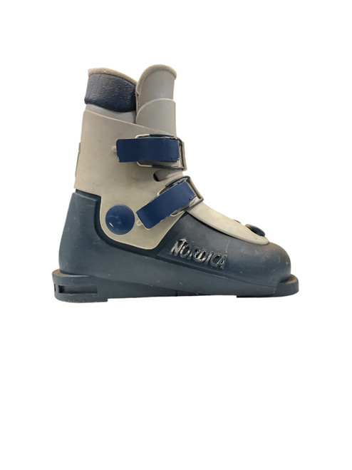 Vist Large View of Product Image Which is Used Nordica GS Boys DH Ski Boot Grey And Royal Blue 225 MP - J04.5 - W5.5