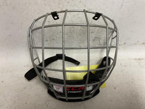 Vist Large View of Product Image Which is Used CCM FM50 Hockey Wire Mask Silver MD