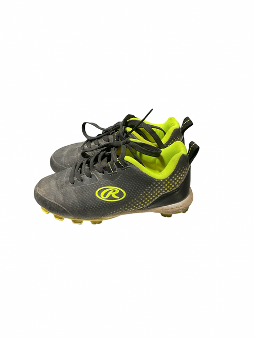 Vist Large View of Product Image Which is Used Rawlings BASEBALL CLEATS BB/SB Cleats Black Youth 12.0