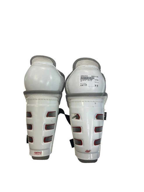 Vist Large View of Product Image Which is Used CCM 03 Youth Shin Guards White 9"