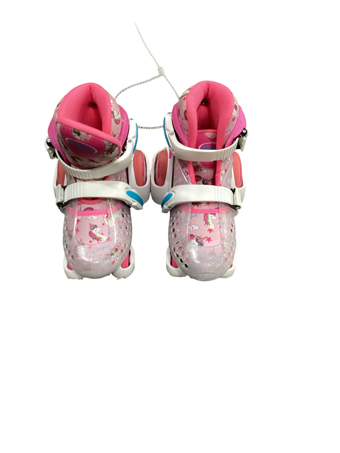 Vist Large View of Product Image Which is Used RollerDerby UNICORN Child Roller Quad Skates Pink Youth 11.0