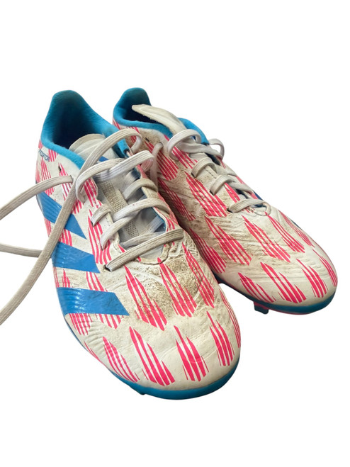 Vist Large View of Product Image Which is Used Adidas Soccer Cleats Pink Junior 04.5