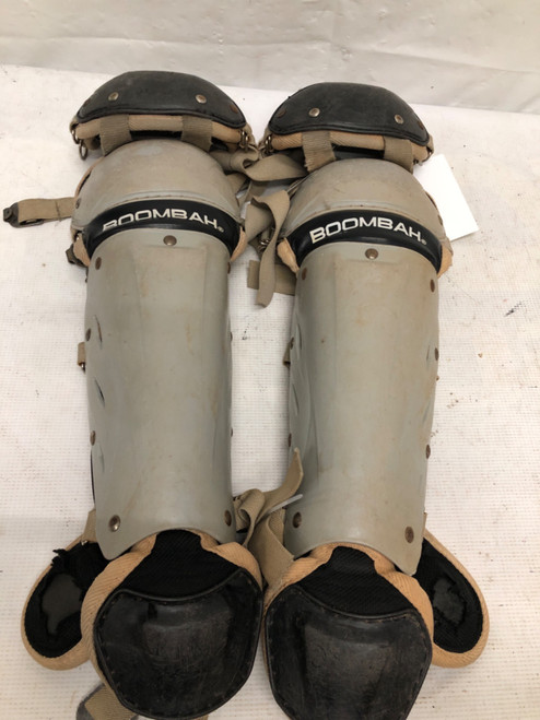 Vist Large View of Product Image Which is Used BoomBah SHIN GUARDS Catchers Leg Guards Beige Junior