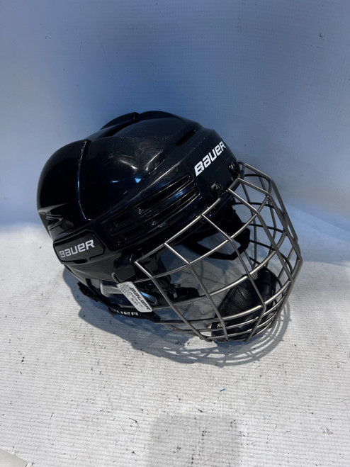 Vist Large View of Product Image Which is Used Bauer BLACK HELMET WITH MASK Helmet Cage Combo Black SM