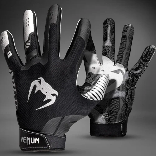 Vist Large View of Product Image Which is New Elite Venum FB Gloves Bl/Silv Ym